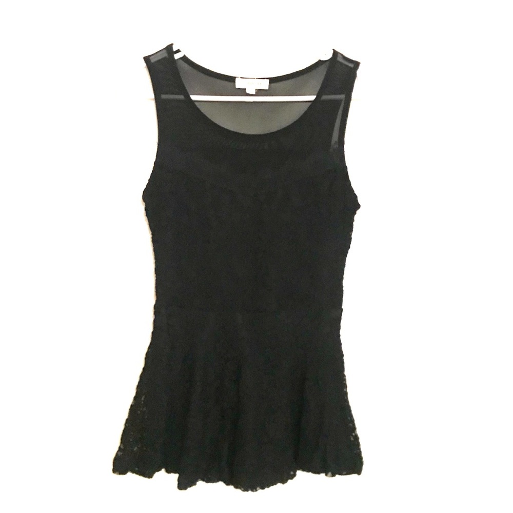 Black Lace Sweetheart neck Peplum Top